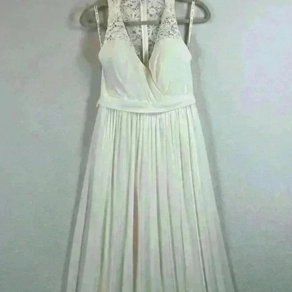Cream colored lace chiffon